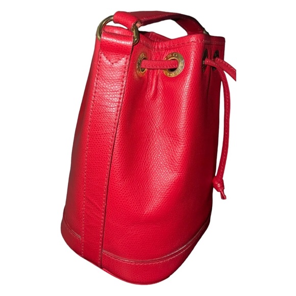 SOLD Etro Milano Mini Red Leather Bucket Drawstrings Crossbody Bag SKU:009 - Picture 8 of 16